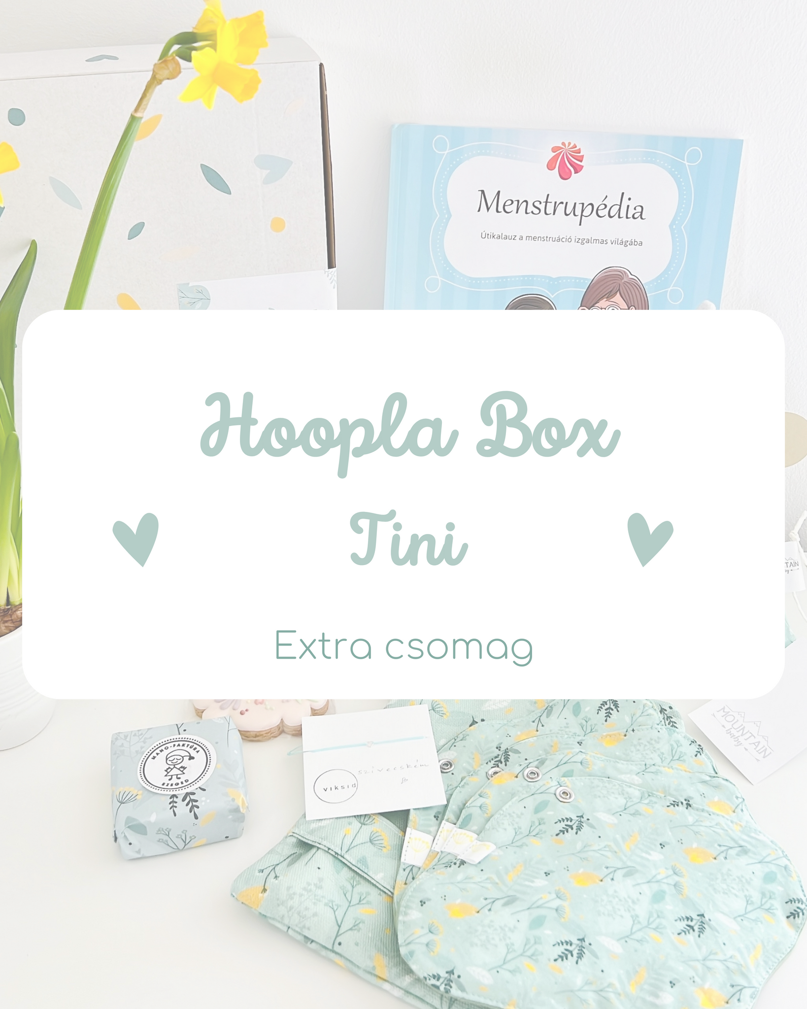 Hoopla Box - környezettudatos menstruációs csomag tiniknek (Extra)